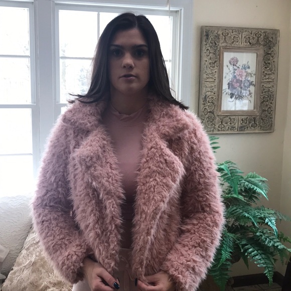 Pink Faux Fur Jacket - Picture 1 of 9